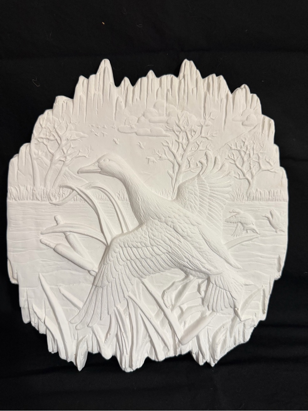 Unpainted ceramic duck Wall Plaque
